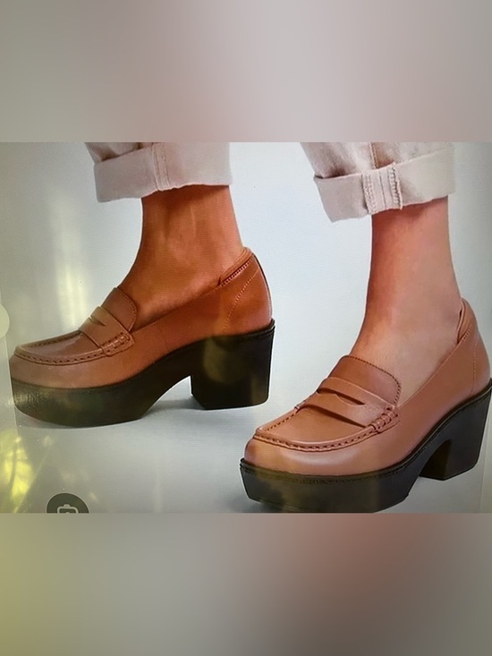 Fitflop Shoes - Fitflops Pilar platform Loafers Tan Leather Cush X Comfort Trendy Chunky US 9